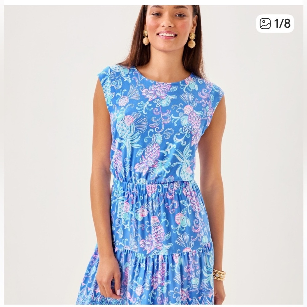 NWT Lilly Pulitzer Danville Dress Sunwashed Blue Citrus‎ Crush - Picture 3 of 6